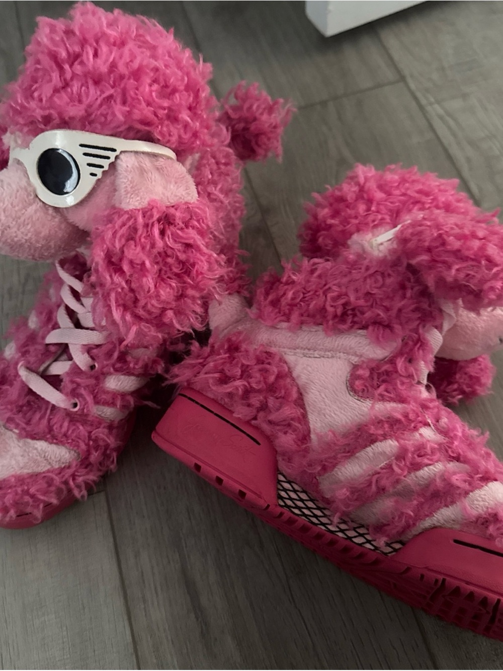 adidas Pink Fuzzy Kids Sneakers with Plush Upper
